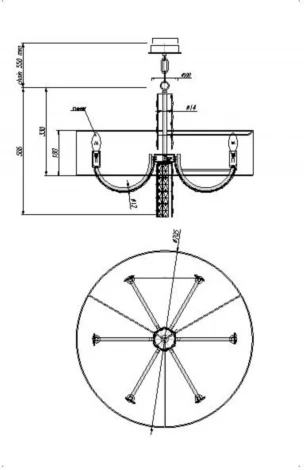 Подвесная люстра Maytoni Talento DIA008PL-06CH (220V, подвески, на цепи, круглые)