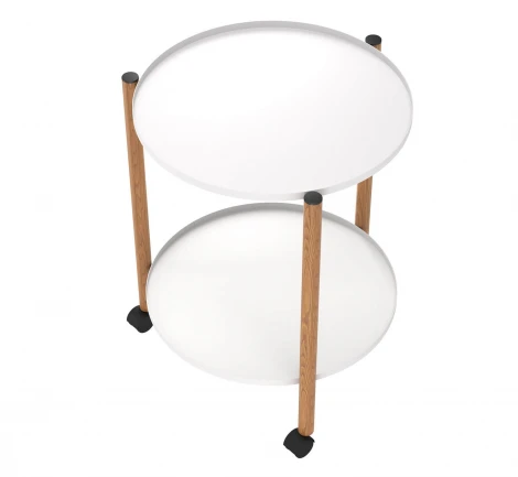 Столик журнальный Sheffilton SHT-CT62 белый муар/светлый орех 9161863601