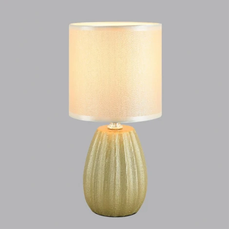 Настольная лампа Lumion Evana 8173/1T золото, керамика/текстиль E14 1*40W 220V (выключатель, круглые)