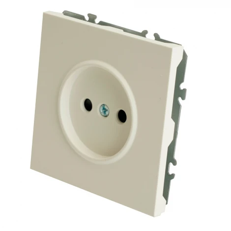 Розетка без заземления со шторками (белый фарфор, soft touch) Stekker Эмили 49876