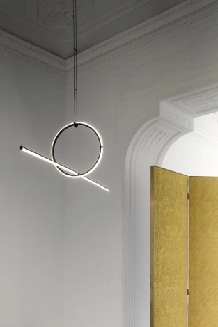 Подвесной светильник iLedex Zoom 10339P/A2-35W-3000K BK-WH (220V, на проводе, кольцо)