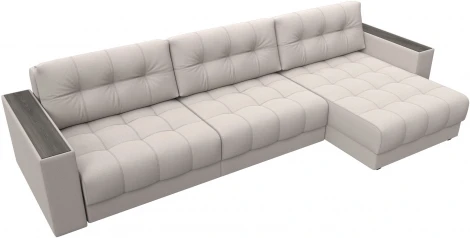 Диван угловой с декором Лига-049 НПБ Лонг Лига Диванов (Замша) арт.128514