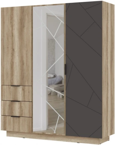 Шкаф Woodville Диамо ШК 01 софт графит / дуб каньон 546014