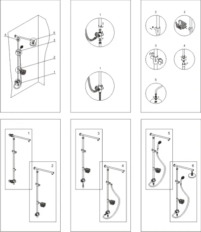 Душевая стойка Wasserkraft A038 матовый хром