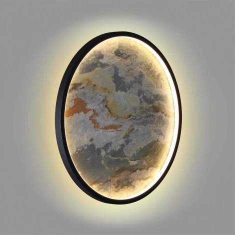 Настенно-потолочный светильник Odeon Light Stoflake 5078/35L черн./серо-беж./металл/натур.камень/акрил LED 35W 3000K (220V, круглые)