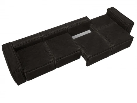 Диван прямой Лига-081 НПБ МегаЛонг (ДСП/Пластик/Велюр/Коричневый) Лига Диванов 130298