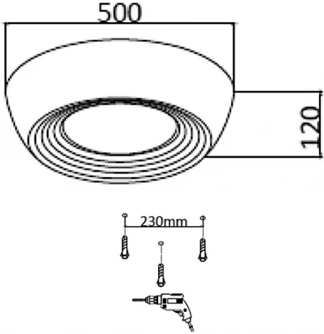 Потолочный светильник круглый Sonex Cronus 7715/54L металл/акрил/белый/черный LED 54Вт 3000-6500К D500 IP20 пульт ДУ (220V, круглые)