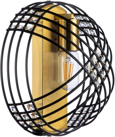 Настенный светильник Fresco V000105 (10001/1W Black) (220V, хрусталь, клетка)