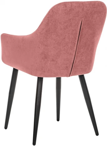 Стул с подлокотниками Слим, каркас Черный, велюр Персиковый Leset