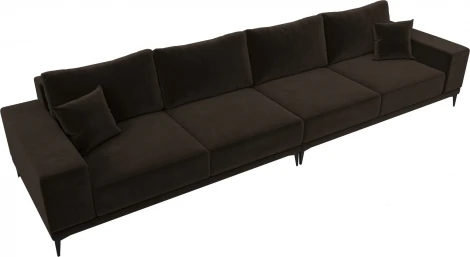 Диван прямой Льюес Лонг (Коричневый/Микровельвет) Лига Диванов арт.122392