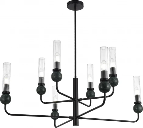 Потолочная люстра на штанге ST Luce Medea SL1244.403.08 черный/прозрачный E14 8*40W (220V)