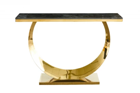 Стол-консоль IST-CASA Прайм IST-803,120х40х78 см, черный мрамор/золотой