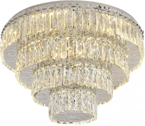 Потолочная люстра ярусная Escada Sublime 562/A LED 96Вт+4х40Вт Е14, 3000-6000К, ПДУ, изменение цветовой температуры, металл/хрусталь, хром/прозрачный (регулировка яркости, 220V)