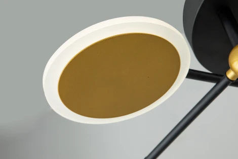 Люстра потолочная светодиодная на штанге Cassiopeia 10247/8 LED LED*63W Black/Gold (регулировка яркости, 220V, пульт управления, кольцо)