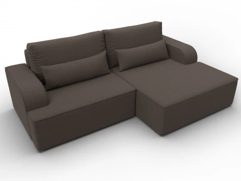 Диван угловой Лига-120 угол правый (ДСП,Брус,Фанера,ЛДС,Рогожка/Коричневый) Лига Диванов 137284