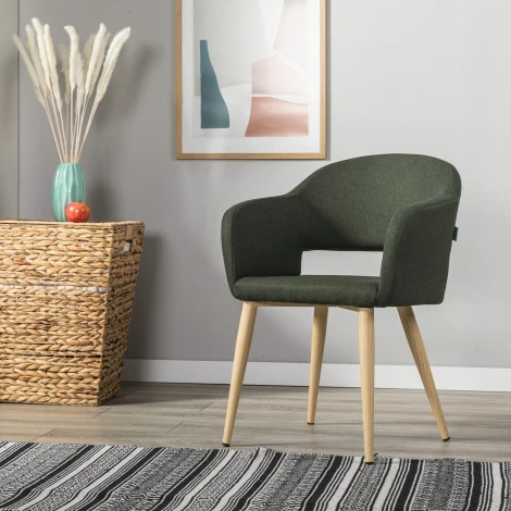 Стул R-Home Oscar тёмно-зеленый/нат.дуб