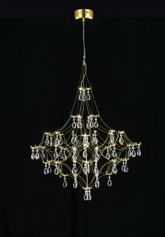 Подвесная люстра светодиодная с пультом и хрустальными подвесками Asfour MyFar Allegria MR2643-66P-50AD