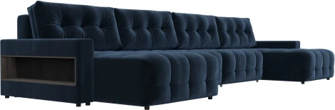 Диван п-образный с полками Лига-053 НПБ Лонг Лига Диванов (Велюр) арт.128993