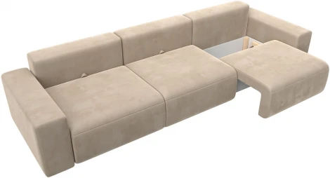 Диван прямой Лига-036 НПБ Классик Лонг (Бежевый/Велюр) Лига Диванов арт.121322