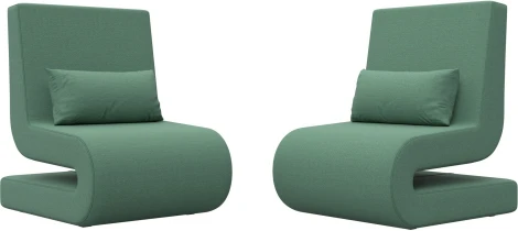Кресло Волна (2 шт.) (Зеленый/Рогожка) Лига Диванов арт.125042