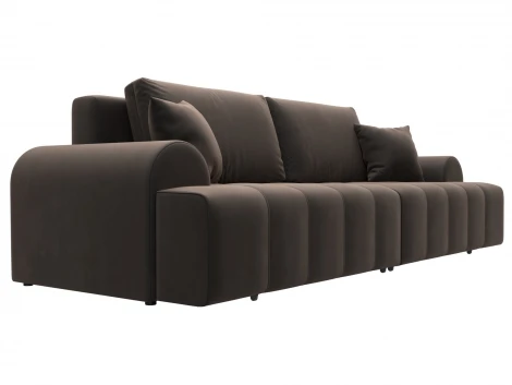 Диван прямой Лига-080 (ДСП/Пластик/Велюр/Коричневый) Лига Диванов 131118