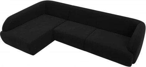 Диван угловой Лига-041 левый угол (Черный/Микровельвет) Лига Диванов арт.122180L