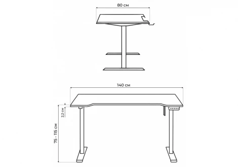 Компьютерный стол Notta Маркос 140х80 зеленый / черный