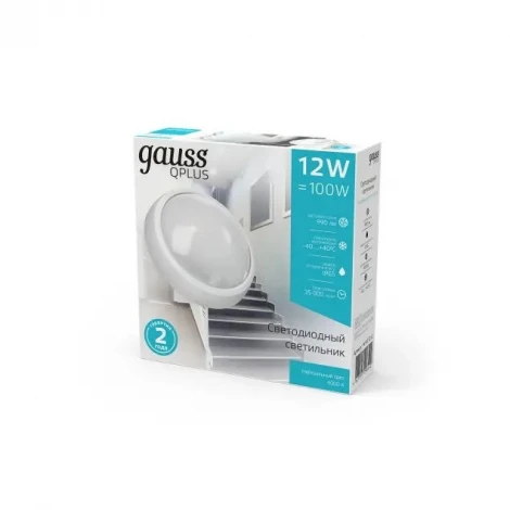 Настенно-потолочный светильник Gauss Eco 2.0 141411212 (LED, 220V, круглые, IP54)