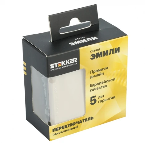 Переключатель одноклавишный (кашемир, soft touch) Stekker Эмили 49893