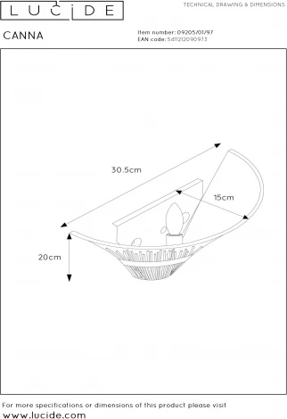 Бра Lucide Canna 09205/01/97