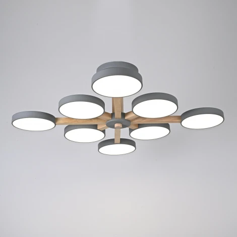 Потолочная люстра Wi-Fi на штанге Turna L8 Grey By ImperiumLoft Turna-B01 (LED, 220V, голосовое управление, умный дом - Алиса)