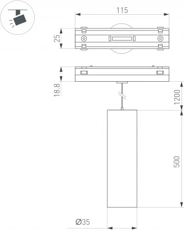светильник магнитный MAG-VIBE-SPOT-HANG-R35-10W Day4000-MIX (WH, 24 deg, 48V, DALI) (Arlight, IP20 Металл) 045017
