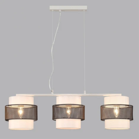 Подвесной светильник Lumion Animaisa 8002/3A белый, черный металл/металл, текстиль Е27 3*60W 220V (на проводе)