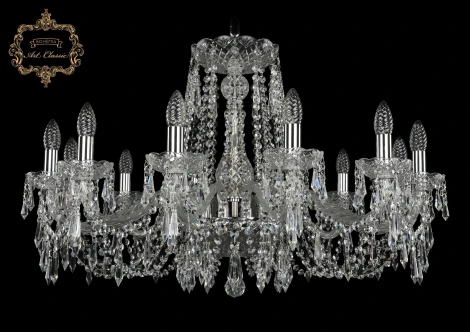 Подвесная люстра Art Classic 11.23 11.23.12.300.Cr.Dr (220V, хрусталь, на цепи, подсвечник, свеча)