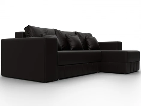 Диван угловой Лига-076 угол универсальный (ДСП/Пластик/Экокожа/Коричневый) Лига Диванов 129852