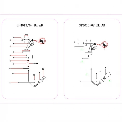 Подвесная люстра Seven Fires Lajnate SF4013/6P-BK-AB