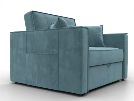 Кресло-кровать Лига-104 (80) (ЛДСП,Брус,Фанера,Велюр/Бирюзовый) Лига Диванов 134853