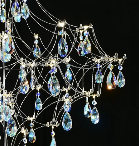 Подвесная люстра светодиодная с пультом и хрустальными подвесками K9 MyFar Allegria MR2641-66P-50СD