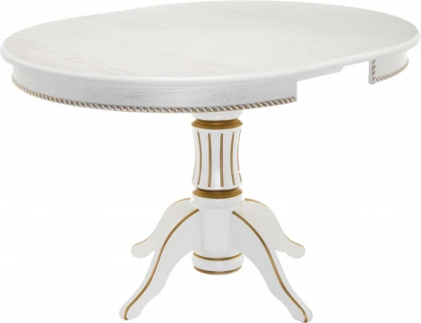 Стол деревянный Woodville Павия 100 молочный / золотая патина арт.615197