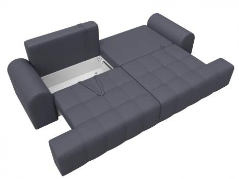 Диван прямой Лига-080 (ДСП/Пластик/Экокожа/Серый) Лига Диванов 131123