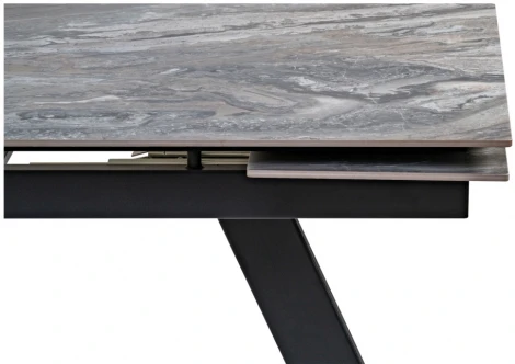 Керамический стол Woodville Невис 140(200)х80х76 оробико / черный 553537