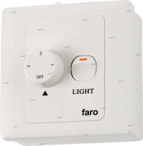 Настенный регулятор скорости вращения лопастей накладной Faro, 3 режима, белый, 100W, IP20
