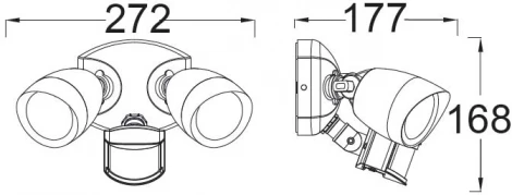Прожектор уличный светодиодный с датчиком движения Oasis Light TUBE LED W6219A-PiR Bl (220V, IP54)