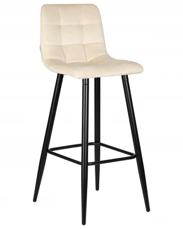 Набор 2 шт стул барный DOBRIN NICOLE (черные матовые ножки, кремовый велюр (108-113))