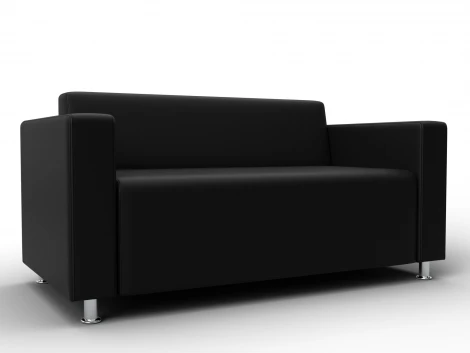 Диван прямой Лига-093 ВН (ДСП,Брус,Фанера,Экокожа/Черный) Лига Диванов 134961