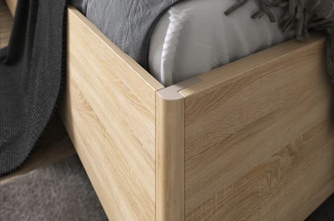 Зара Кровать с основанием Комфорт 140х200 см Mebelson (ЛДСП/Дуб сонома,Белый) арт.SMZ-05.1623