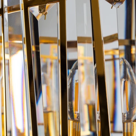 Потолочная люстра на штанге Arte Lamp Amber A1028PL-6BK (220V, хрусталь, круглые)