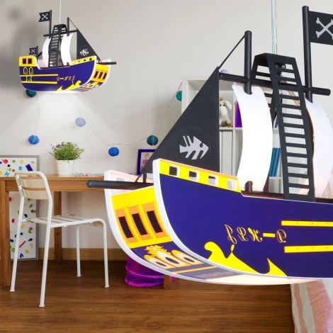 Подвесной светильник Globo Kita 15723 (для детской, 220V, на проводе, корабль)