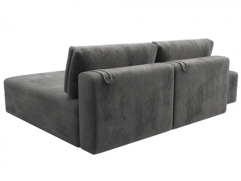 Диван угловой модульный с пуфом Лига-060 НПБ угол универсальный (ЛДСП,Брус,Фанера/Пластик/Велюр/Серый) Лига Диванов 129682