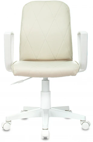 Кресло CH-W327 слоновая кость OR-10 эко.кожа крестов. пластик белый Бюрократ CH CH-W327/OR-10